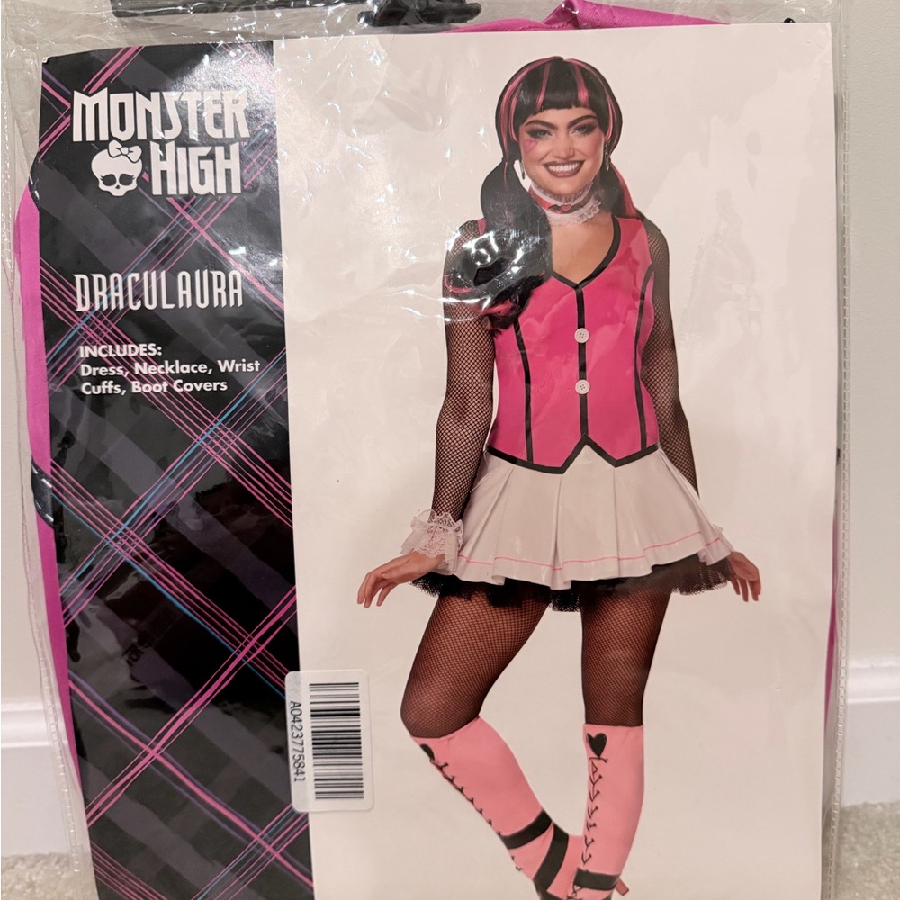 Monster High Draculara adult small Pink and Cream Costume